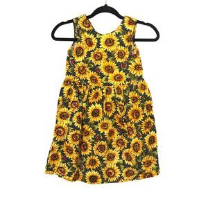Playclothes Girls Size 7 Dress 100% Cotton Sunflower & Ladybugs EUC